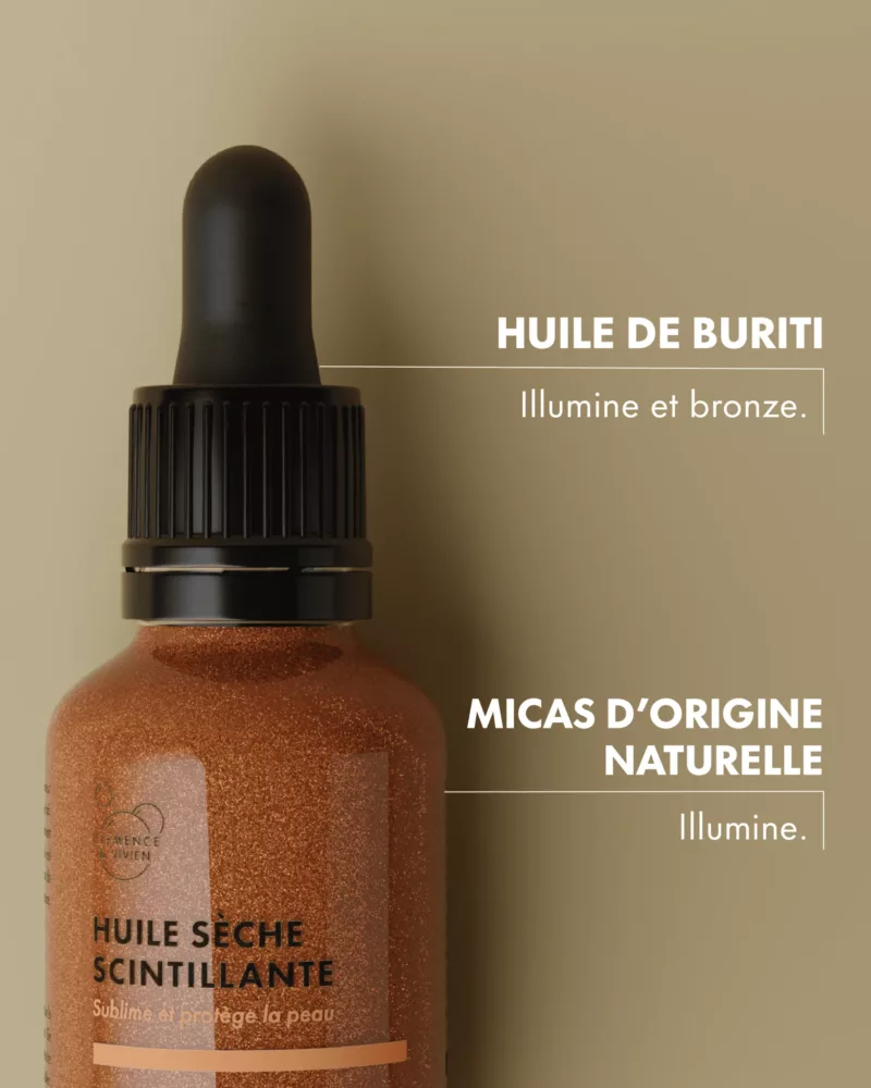 Huile sèche scintillante