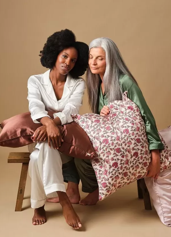 Taie oreiller en soie - Fleuri – Image 2