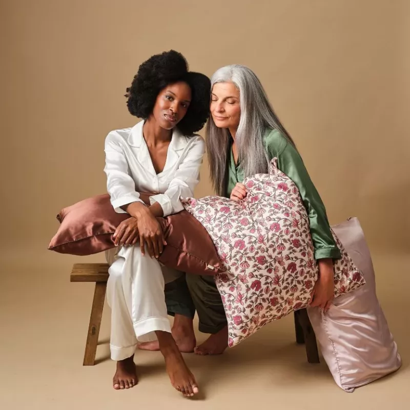 Taie oreiller en soie - Fleuri