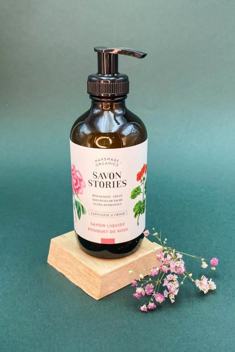 Savon liquide bio à froid - Bouquet de Rose