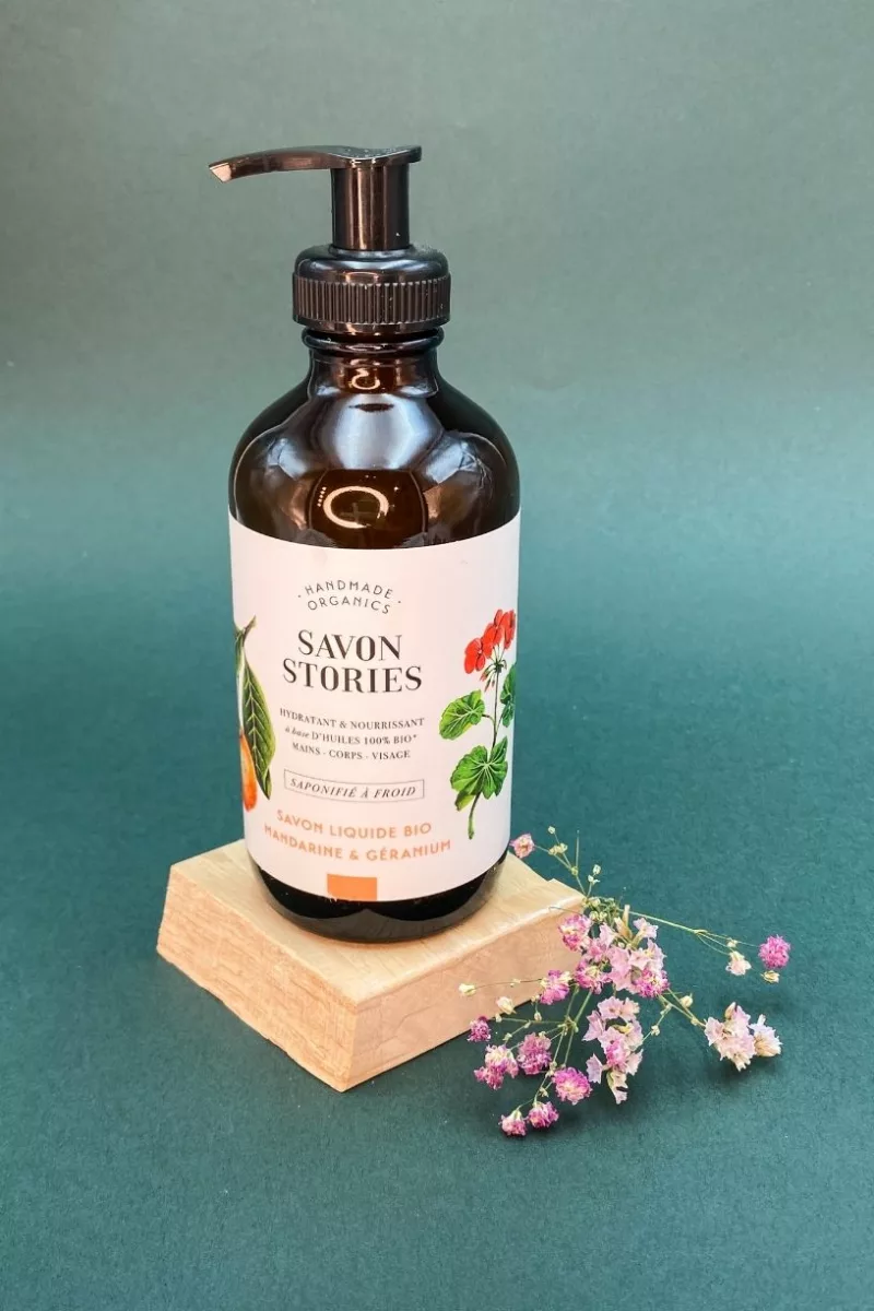 Savon liquide bio à froid - Mandarine & Géranium