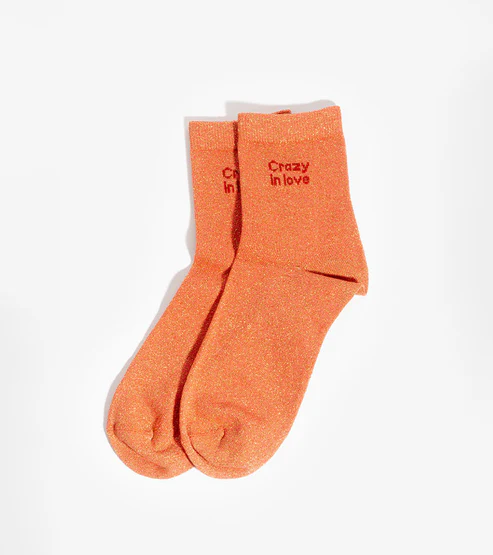 Crazy in love pêche - Chaussettes – Image 3