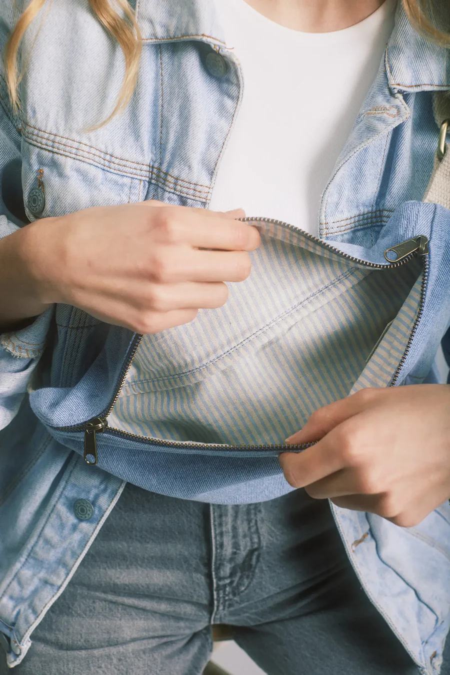Sac banane Olivia - Denim Bleu – Image 3